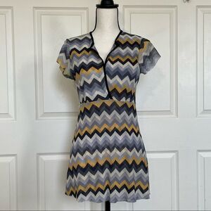 Sweet Pea by Stacy Frati Zig Zag Vintage Anthropologie Blouse Top, Large